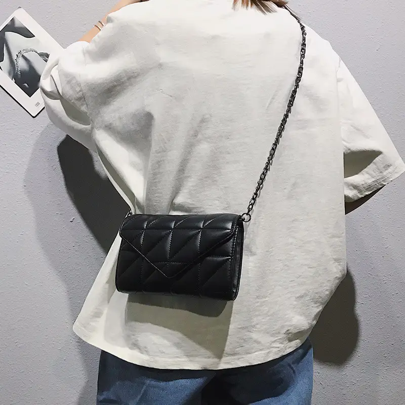 Small Black Quilted Chain Crossbody Bag for Women - Image 6