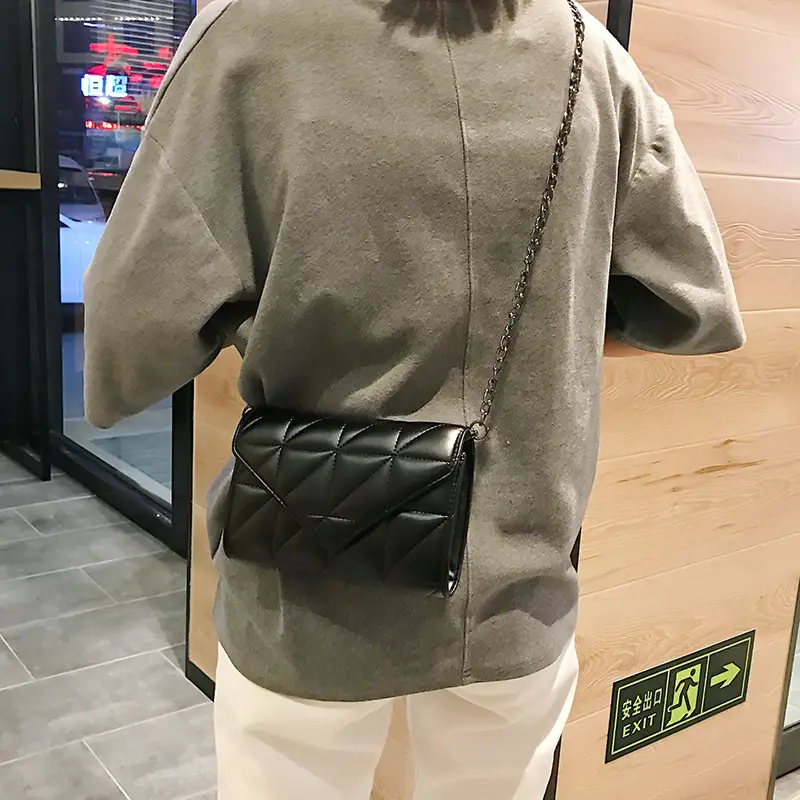 Small Black Quilted Chain Crossbody Bag for Women - Image 7