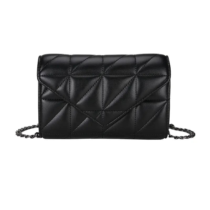 Small Black Quilted Chain Crossbody Bag for Women - Image 8