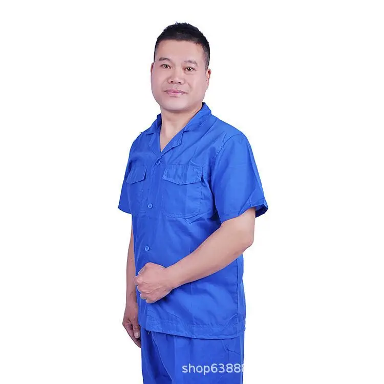 Blue Short Sleeve Labor Protective Overalls - Image 2
