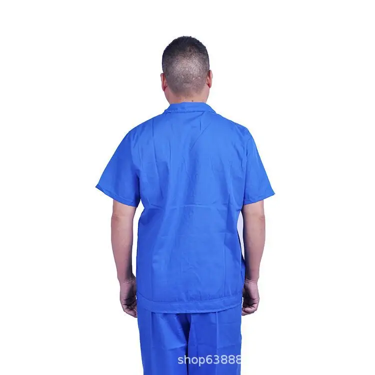 Blue Short Sleeve Labor Protective Overalls - Image 4