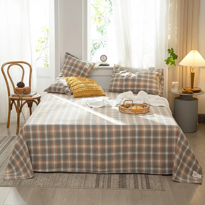 Wholesale cotton bed sheet washed cotton pure cotton simple summer dormitory quilt single piece spring and autumn double bed supplies