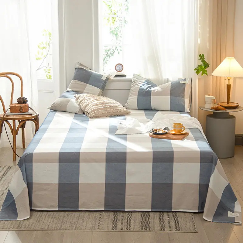 Wholesale cotton bed sheet washed cotton pure cotton simple summer dormitory quilt single piece spring and autumn double bed supplies
