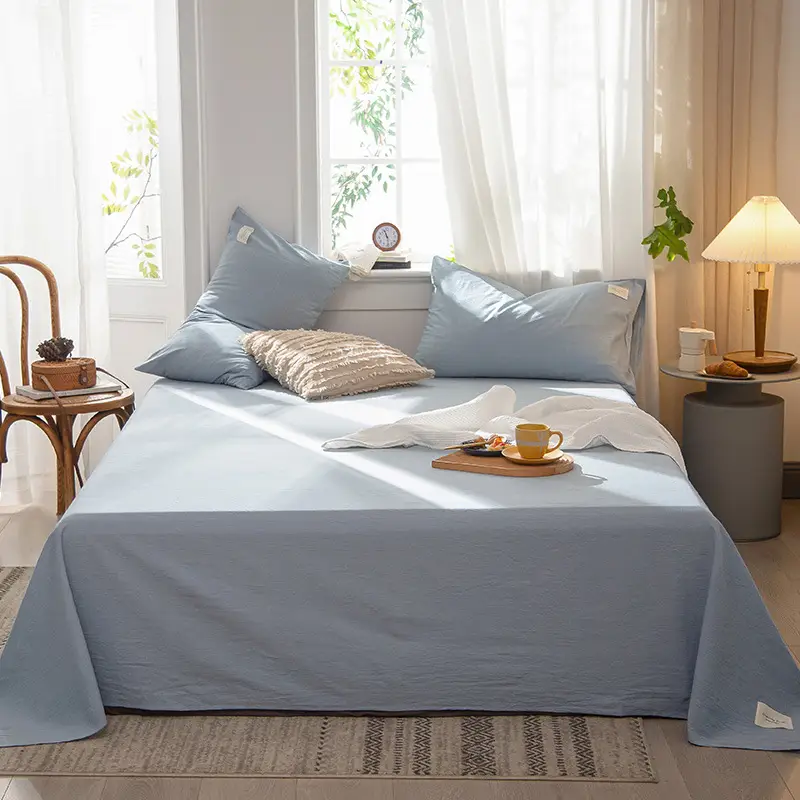 Wholesale cotton bed sheet washed cotton pure cotton simple summer dormitory quilt single piece spring and autumn double bed supplies