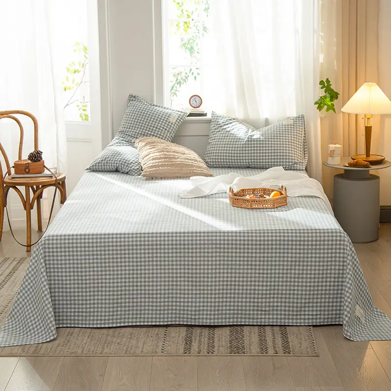 Wholesale cotton bed sheet washed cotton pure cotton simple summer dormitory quilt single piece spring and autumn double bed supplies