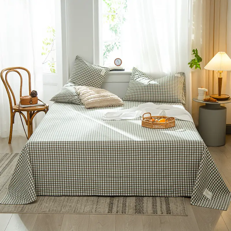 Wholesale cotton bed sheet washed cotton pure cotton simple summer dormitory quilt single piece spring and autumn double bed supplies