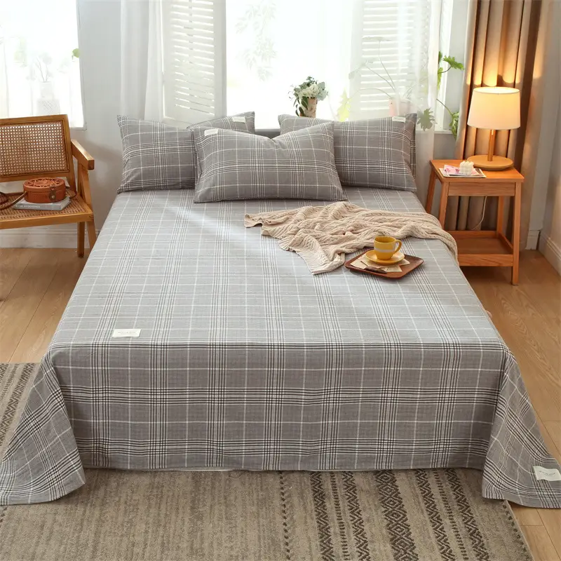 Wholesale cotton bed sheet washed cotton pure cotton simple summer dormitory quilt single piece spring and autumn double bed supplies
