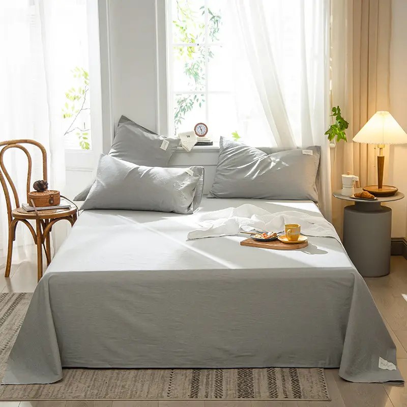 Wholesale cotton bed sheet washed cotton pure cotton simple summer dormitory quilt single piece spring and autumn double bed supplies