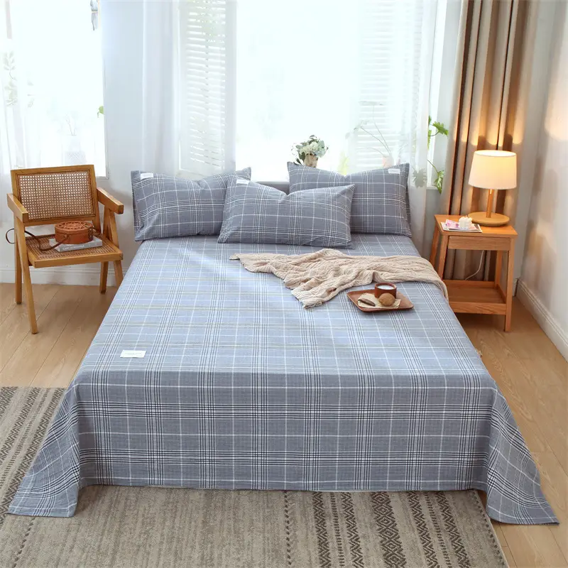 Wholesale cotton bed sheet washed cotton pure cotton simple summer dormitory quilt single piece spring and autumn double bed supplies