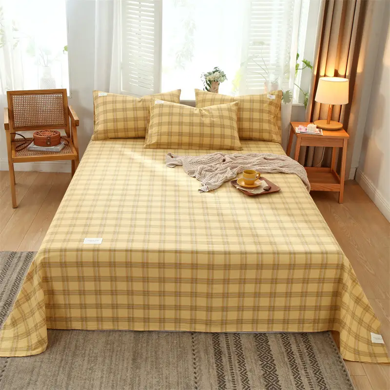 Wholesale cotton bed sheet washed cotton pure cotton simple summer dormitory quilt single piece spring and autumn double bed supplies