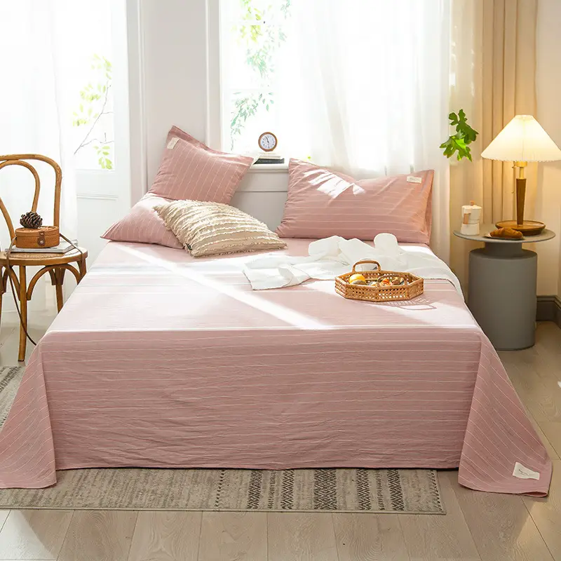 Wholesale cotton bed sheet washed cotton pure cotton simple summer dormitory quilt single piece spring and autumn double bed supplies
