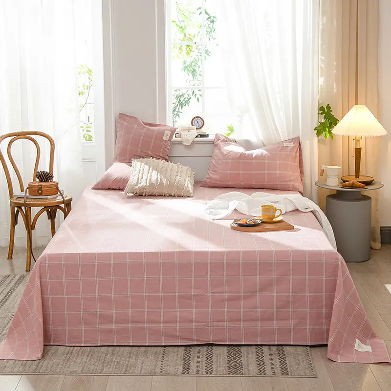 Wholesale cotton bed sheet washed cotton pure cotton simple summer dormitory quilt single piece spring and autumn double bed supplies