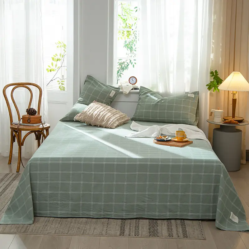 Wholesale cotton bed sheet washed cotton pure cotton simple summer dormitory quilt single piece spring and autumn double bed supplies