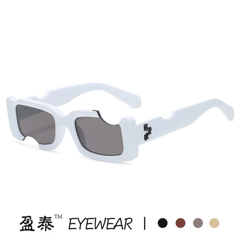 Blue Transparent Notch Sunglasses Cross-Border Style