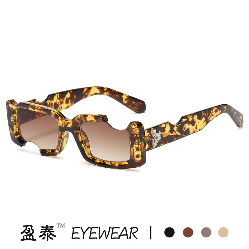 Blue Transparent Notch Sunglasses Cross-Border Style