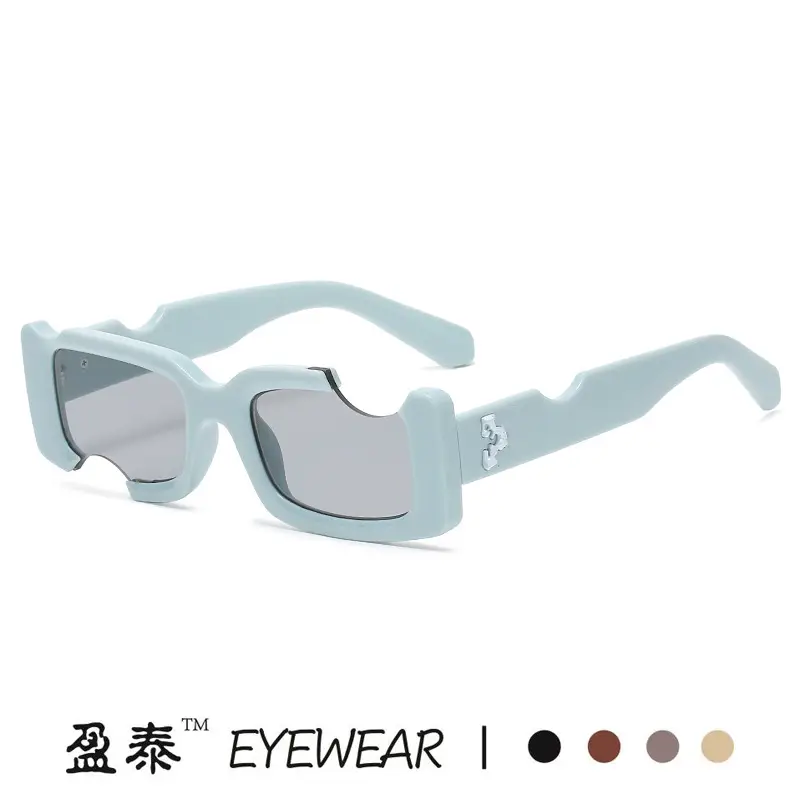 Blue Transparent Notch Sunglasses Cross-Border Style