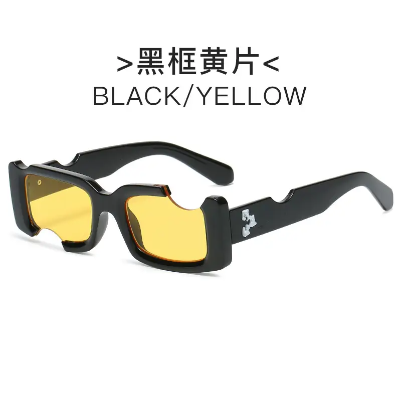 Blue Transparent Notch Sunglasses Cross-Border Style