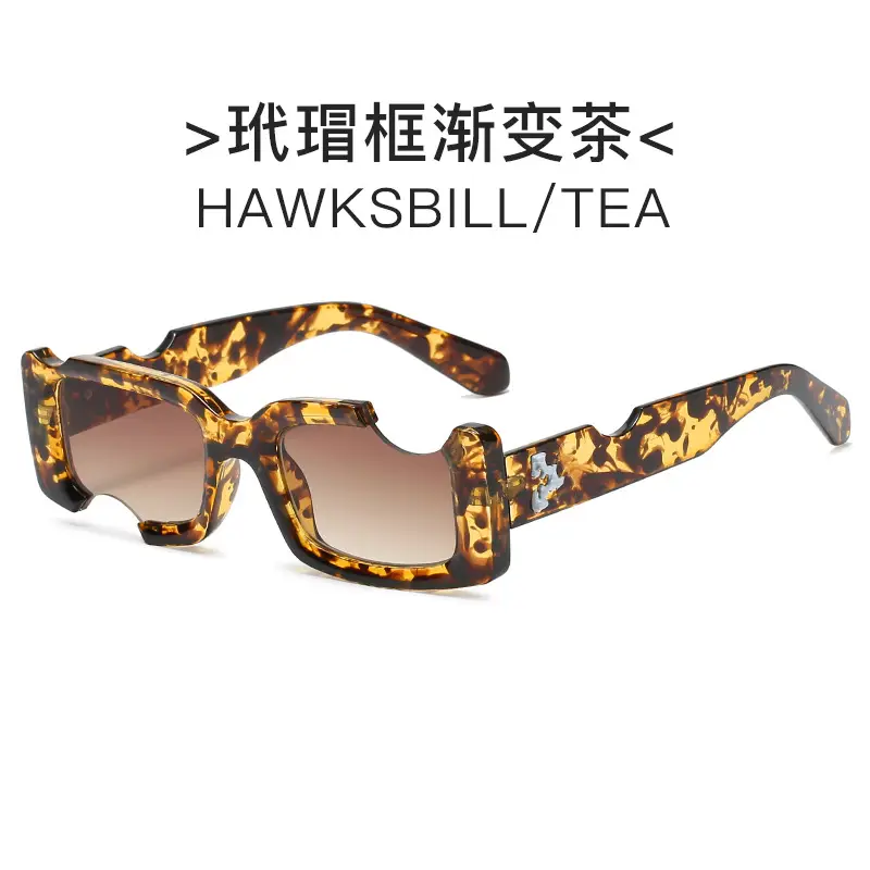 Blue Transparent Notch Sunglasses Cross-Border Style