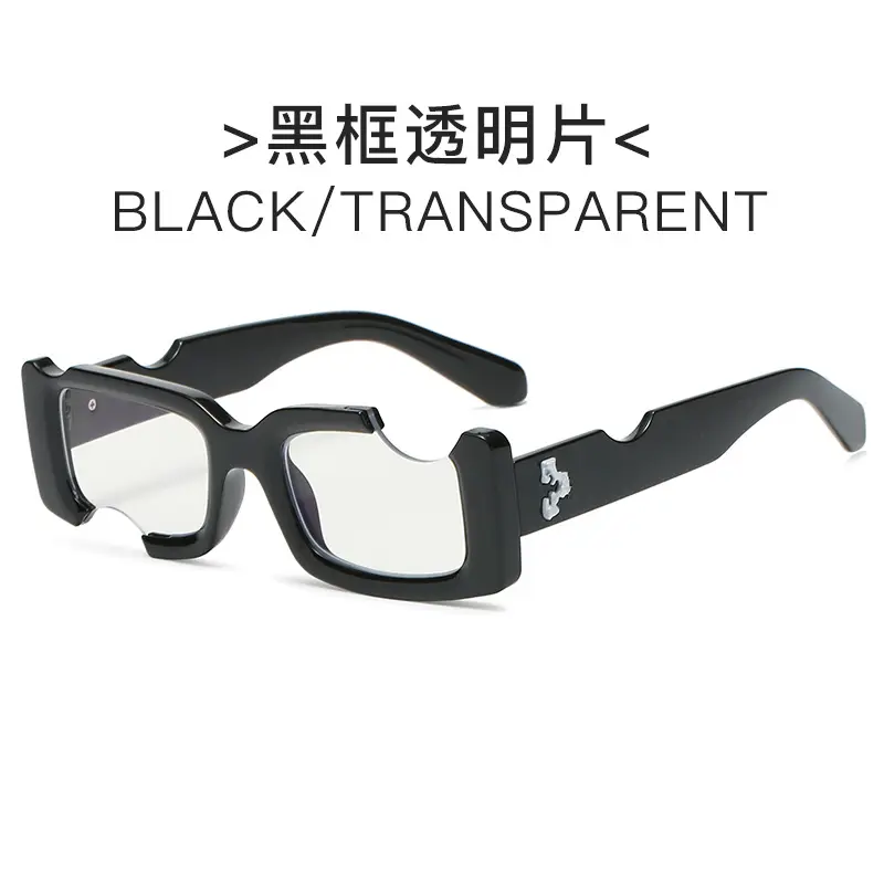 Blue Transparent Notch Sunglasses Cross-Border Style