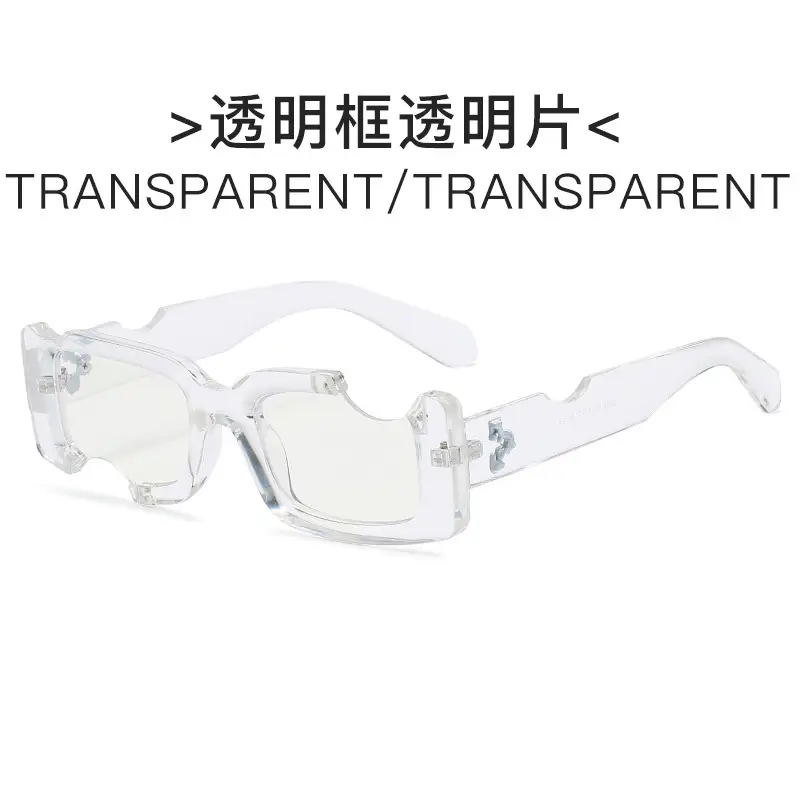Blue Transparent Notch Sunglasses Cross-Border Style