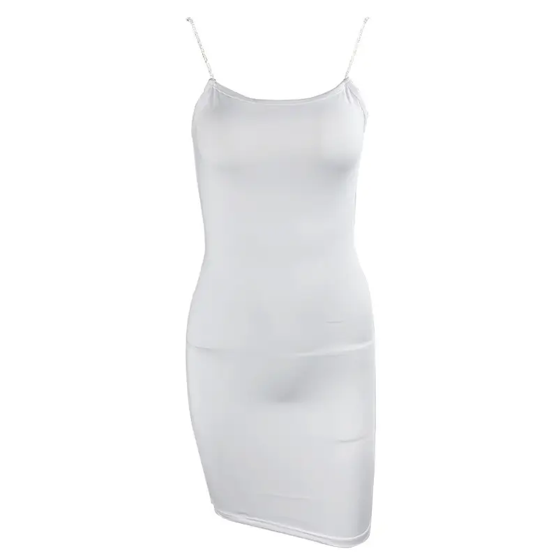 2025 Women's White Slim Fit Sling Strap Dress