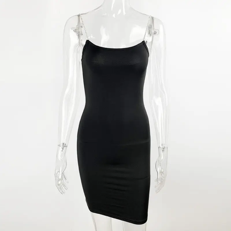 2025 Women's White Slim Fit Sling Strap Dress