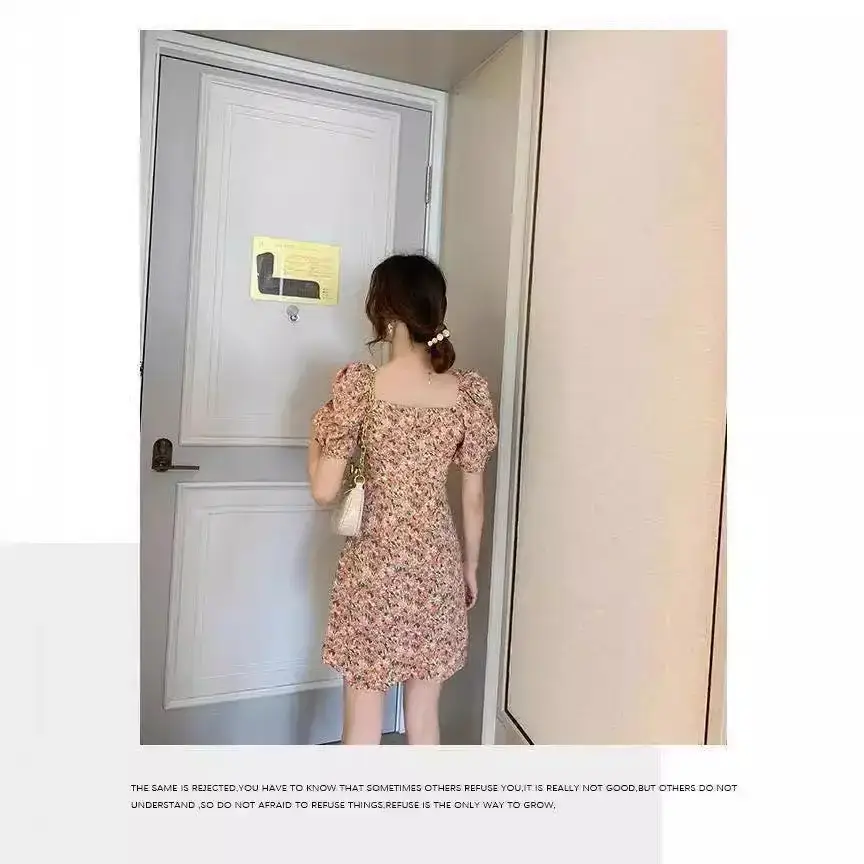 Women Floral Puff Sleeve Dress Summer Wear - Image 9
