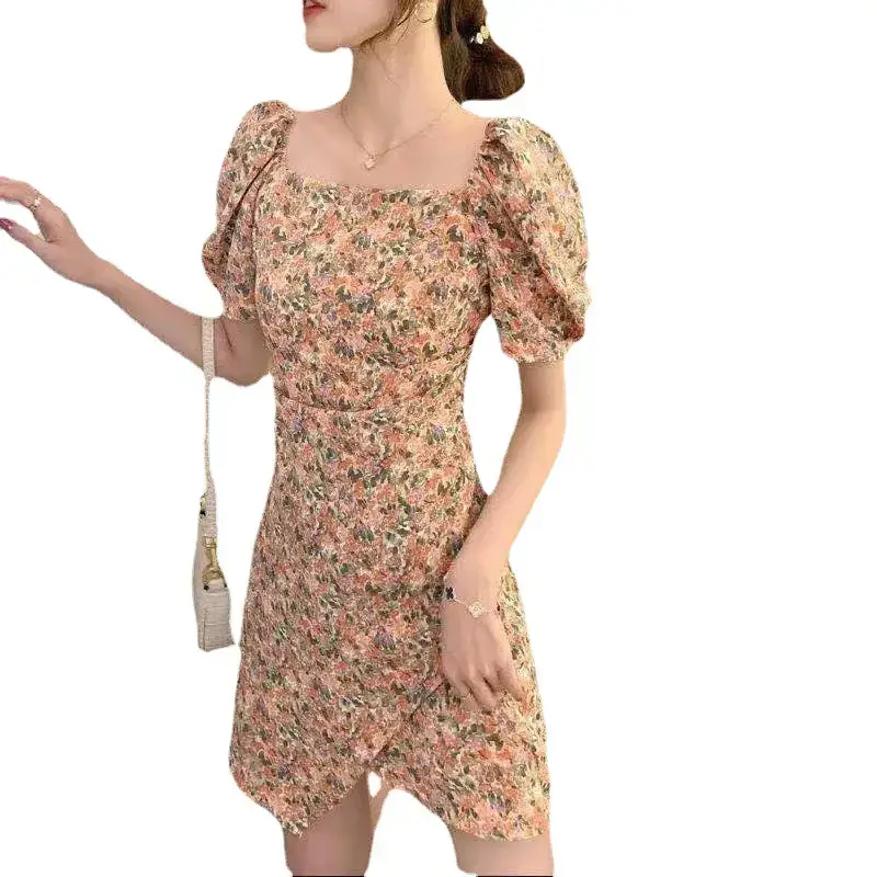 Women Floral Puff Sleeve Dress Summer Wear - Image 10
