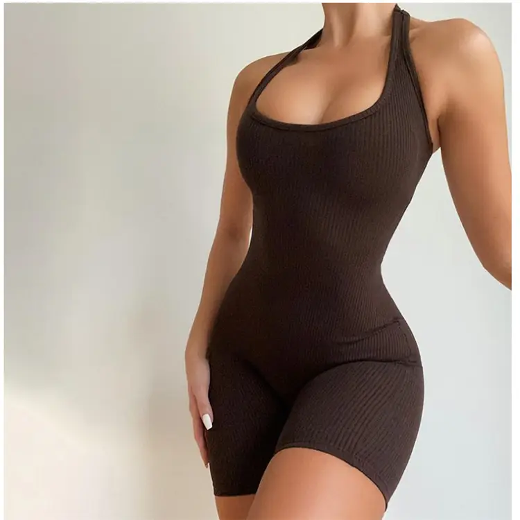 Blue Backless Halter Shorts Set for Women - Image 8