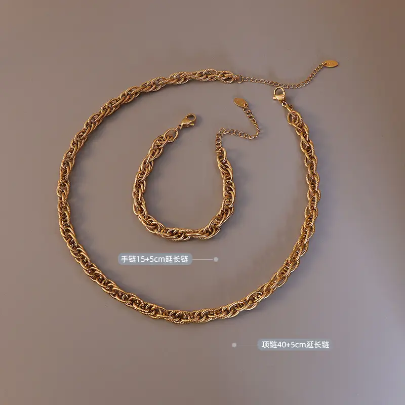 Italian Braided Chain Necklace Set for Women - Image 5