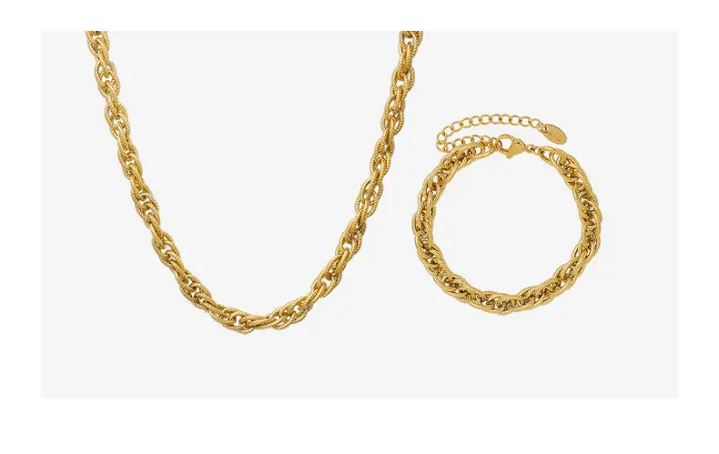 Italian Braided Chain Necklace Set for Women — feature 4