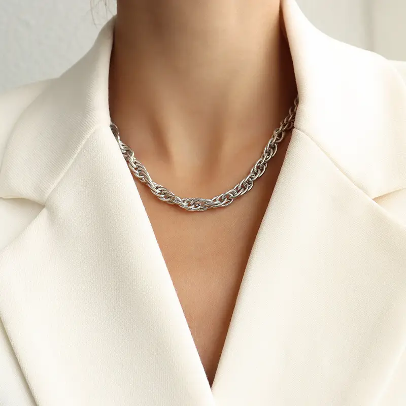 Italian Braided Chain Necklace Set for Women - Image 3