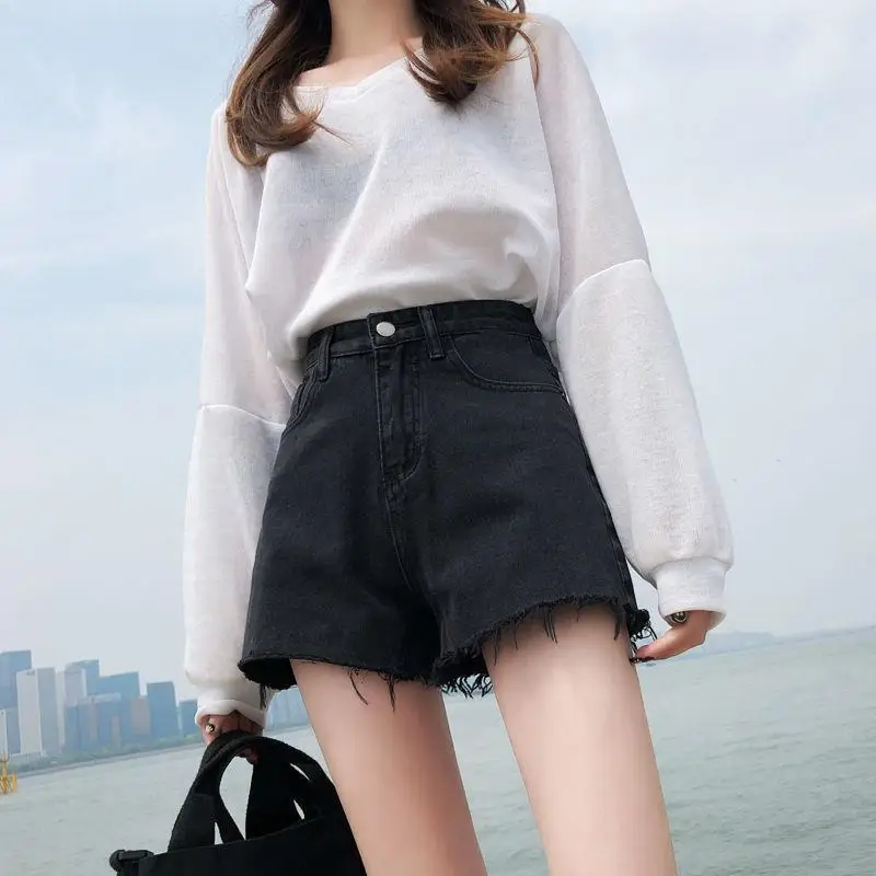 Women's Thin Denim Shorts High Waist Slimming 2021 - Image 3