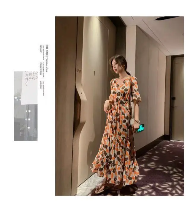 2021 Summer Floral Bell Sleeve Dress for Women — feature 11
