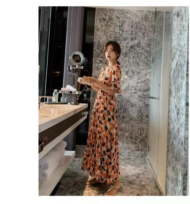 2021 Summer Floral Bell Sleeve Dress for Women — feature 14