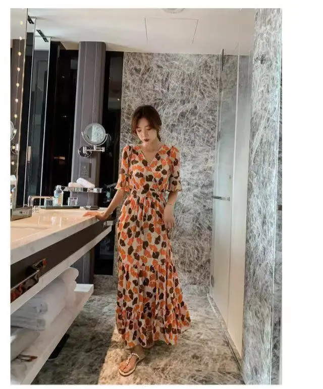 2021 Summer Floral Bell Sleeve Dress for Women — feature 15