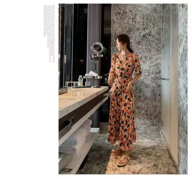 2021 Summer Floral Bell Sleeve Dress for Women — feature 16