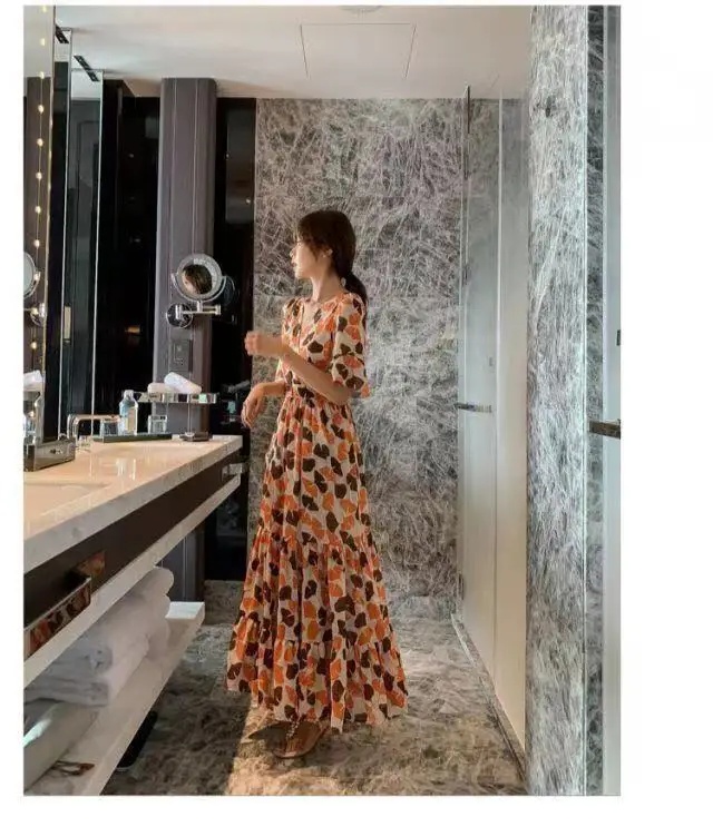 2021 Summer Floral Bell Sleeve Dress for Women — feature 17