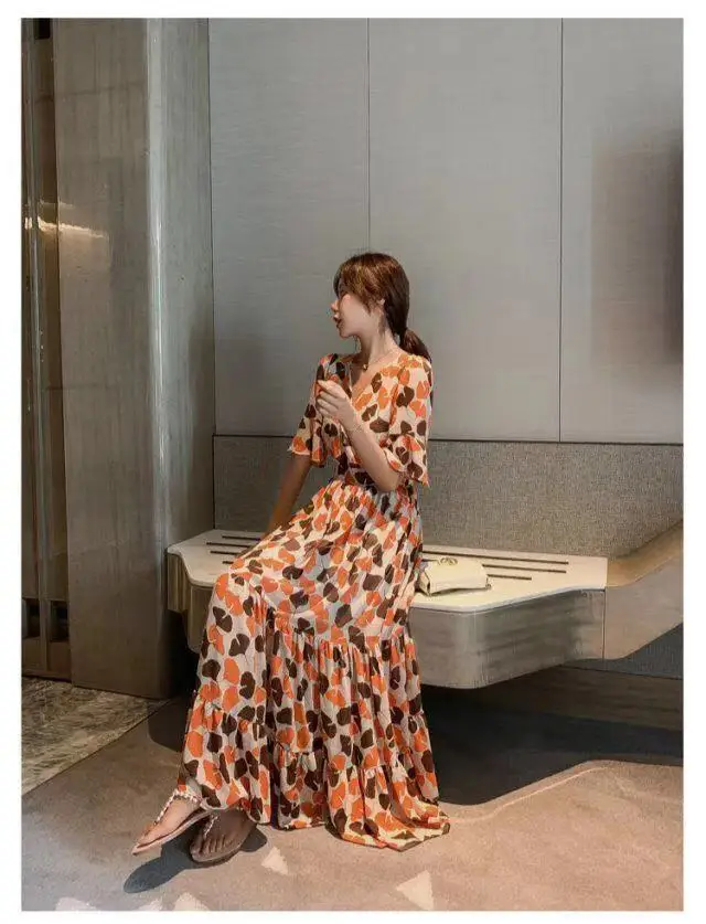 2021 Summer Floral Bell Sleeve Dress for Women — feature 18
