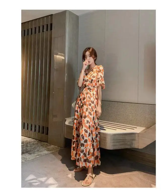 2021 Summer Floral Bell Sleeve Dress for Women — feature 3