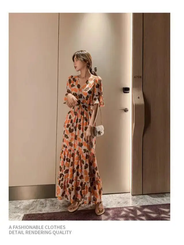 2021 Summer Floral Bell Sleeve Dress for Women — feature 4