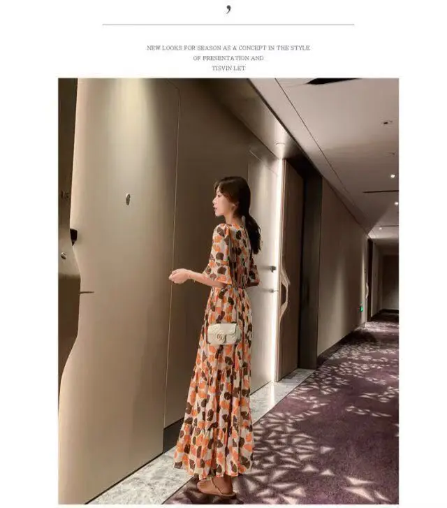2021 Summer Floral Bell Sleeve Dress for Women — feature 6