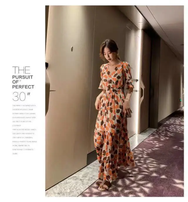 2021 Summer Floral Bell Sleeve Dress for Women — feature 7