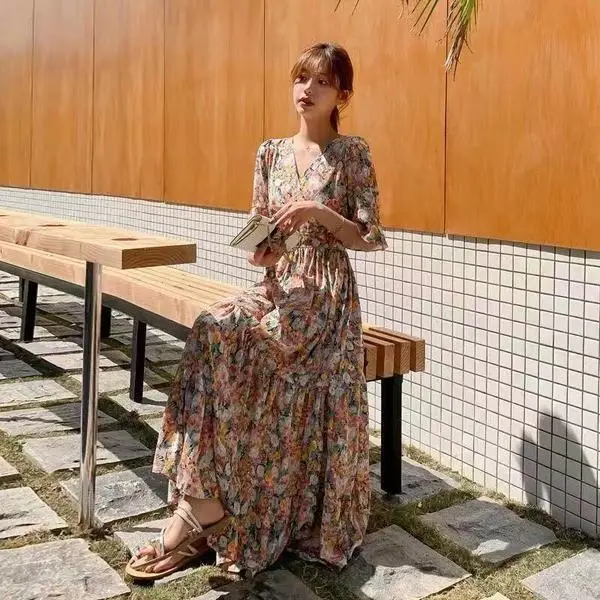 2021 Summer Floral Bell Sleeve Dress for Women - Image 10