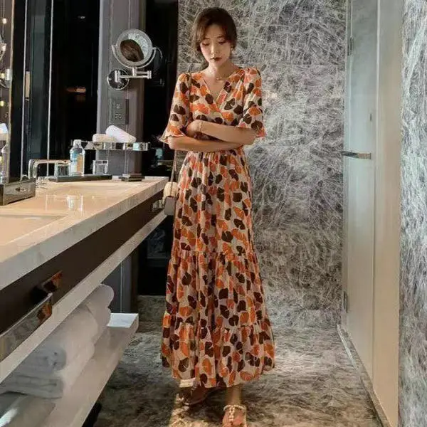 2021 Summer Floral Bell Sleeve Dress for Women - Image 11