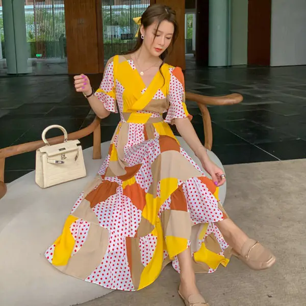 2021 Summer Floral Bell Sleeve Dress for Women - Image 12
