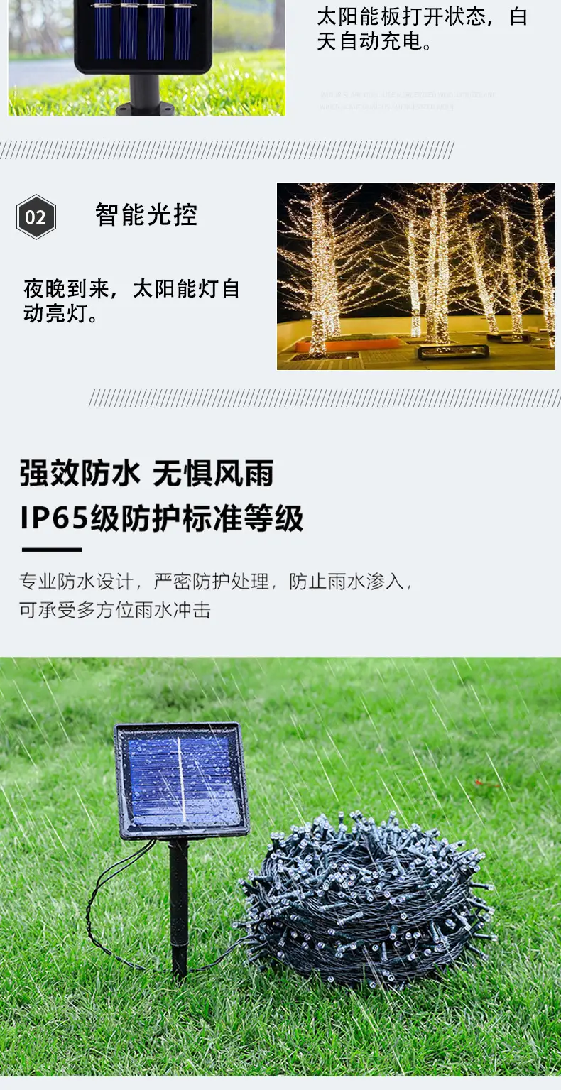 Solar Powered LED Light String Outdoor Waterproof Engineering Lighting — feature 20