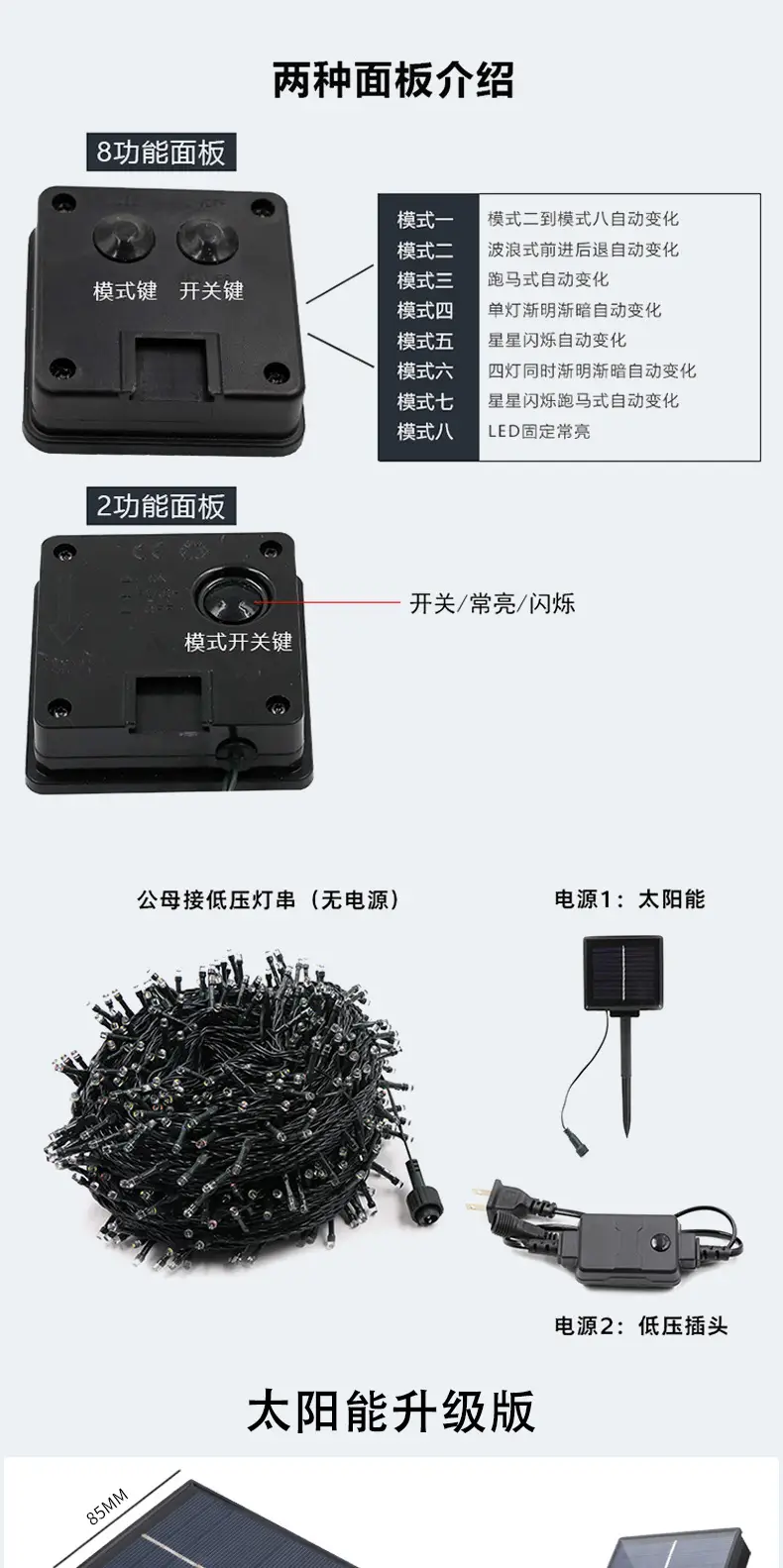 Solar Powered LED Light String Outdoor Waterproof Engineering Lighting — feature 22