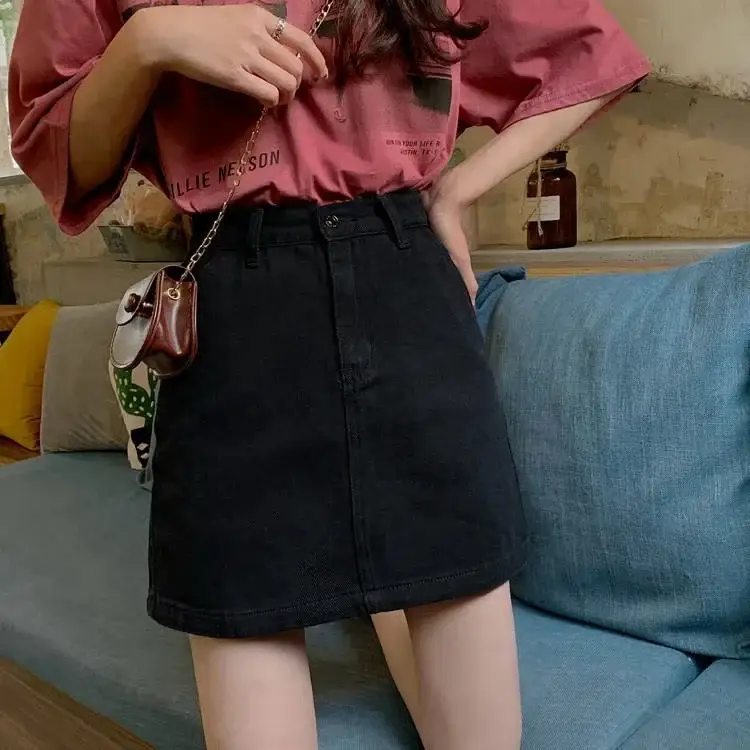 Black High Waist Denim Shorts for Women 2021 - Image 2