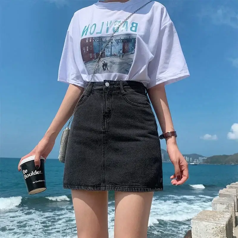 Black High Waist Denim Shorts for Women 2021 - Image 23